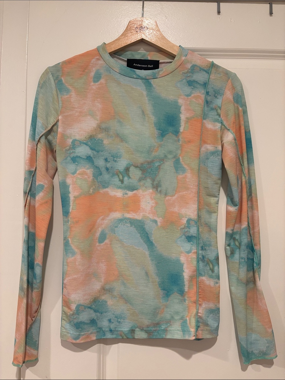 Andersson Bell Women's Long Sleeve Tie-Dye Tee - Pastel Blue/Peach